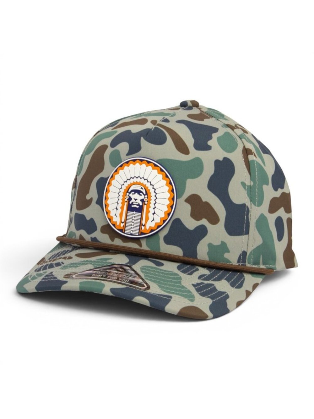 Illinois Fighting Illini Chief Illiniwek 3D Duck Camo Rope Hat- Mallard